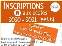 Inscriptions aux écoles 2020 - 2021